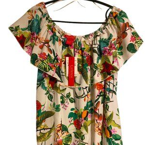 Catherine Malandrino Floral Off the Shoulder Shirt